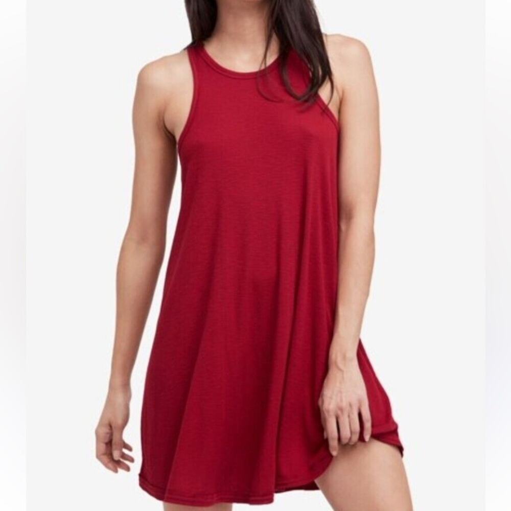 Free People Beach women's small red ribbed dress racerback LA nite mini